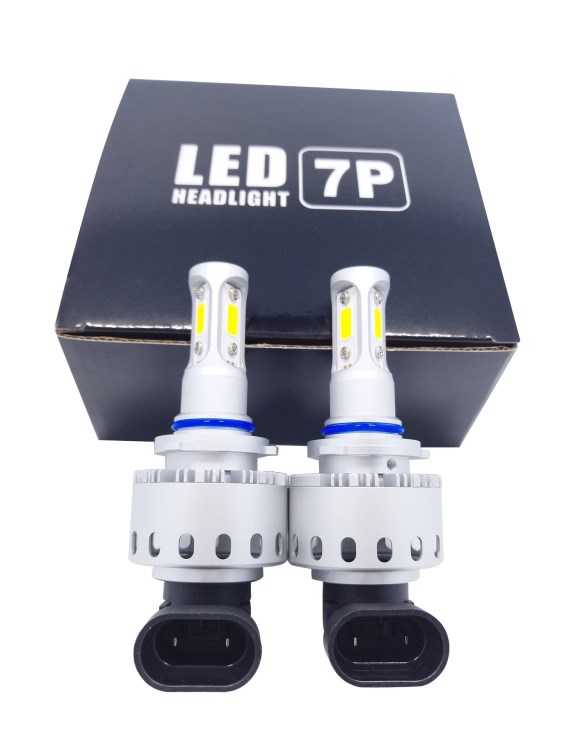 外貿(mào) LED汽車燈 9005 9006 汽車前燈 三面COB大燈 7P led車燈