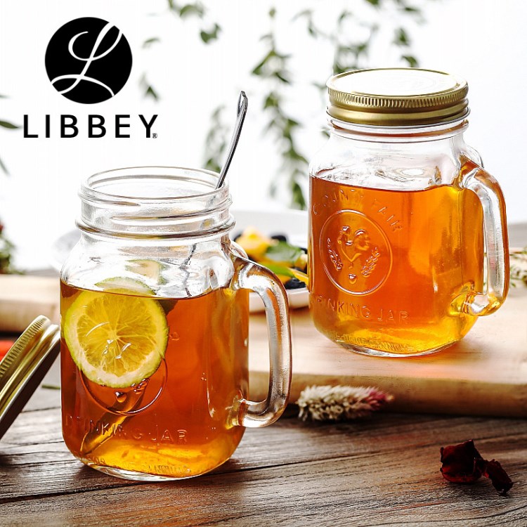 Libbey/利比咖啡杯茶杯 玻璃杯公雞杯 有蓋復古罐頭杯