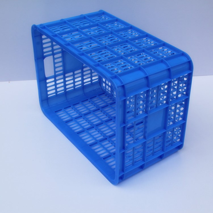 厂家供应蓝色塑料筐 蔬菜水果胶框 网格塑胶周转箩 6号萝