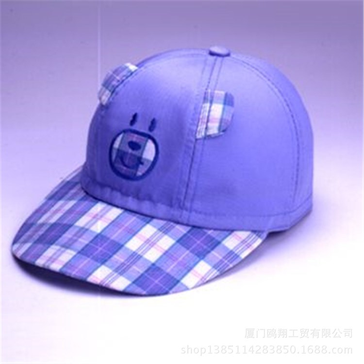 韓版時尚夏斜紋字母刺繡棒球帽 寶寶嬰兒太陽帽 兒童小孩帽子