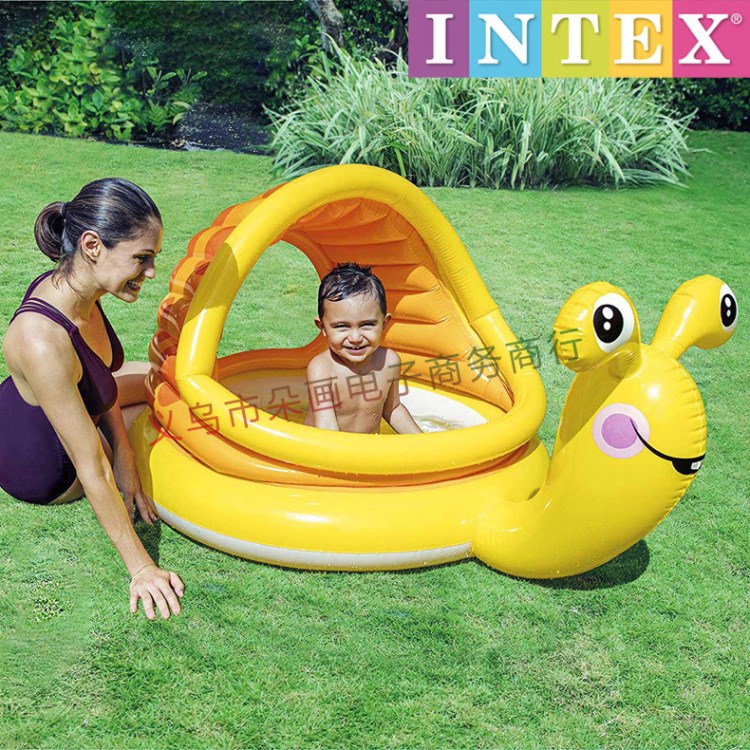 INTEX 57124 蝸牛嬰兒游泳池 兒童戲水池 家庭海洋球池玩耍池