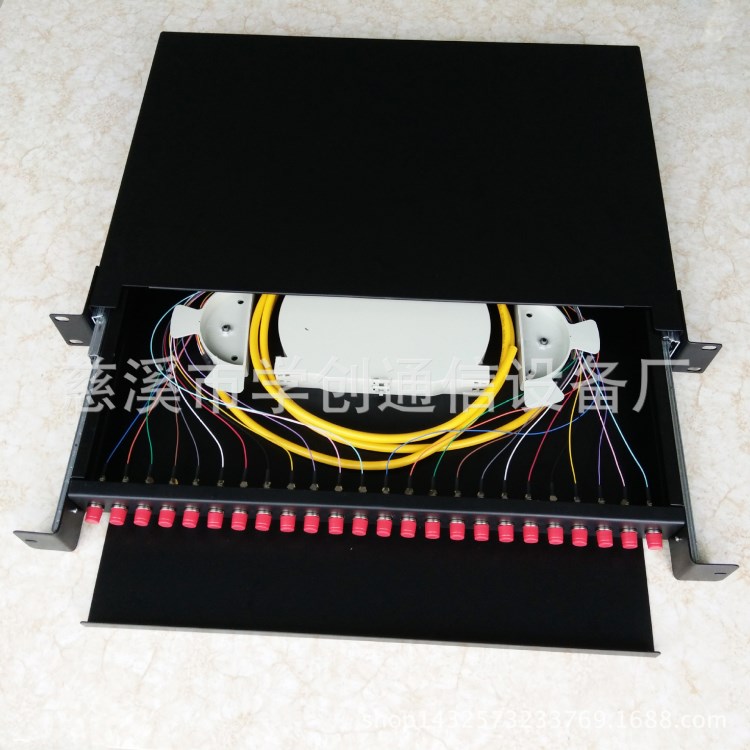 FC24芯抽拉式光纜終端盒　1u機架式24口光纖終端盒 24芯配線架