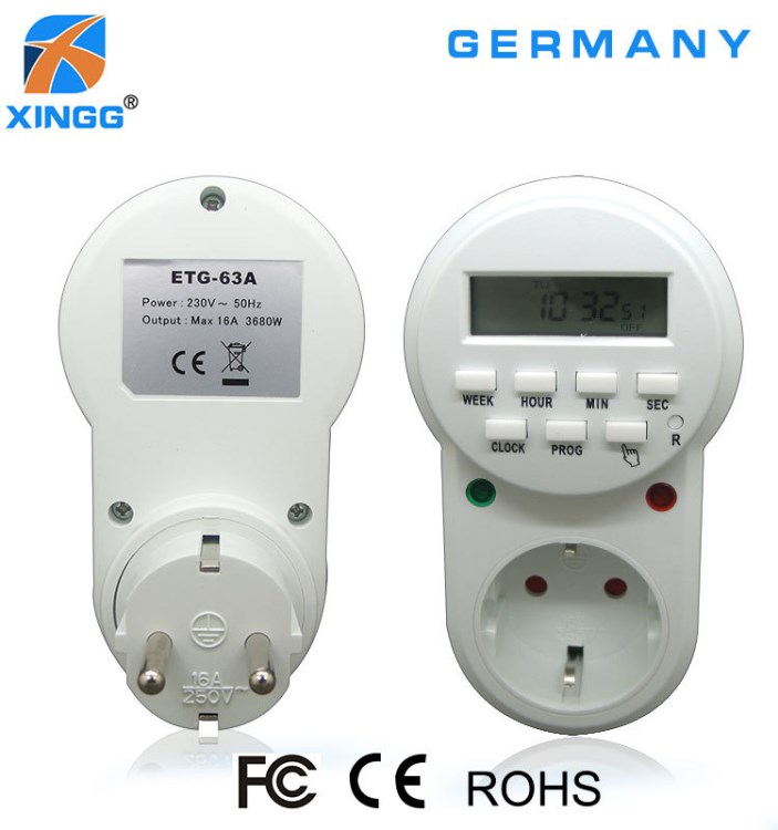 廠家直供歐式定時器插座16A定時智能開關插座歐標電源插座批發(fā)