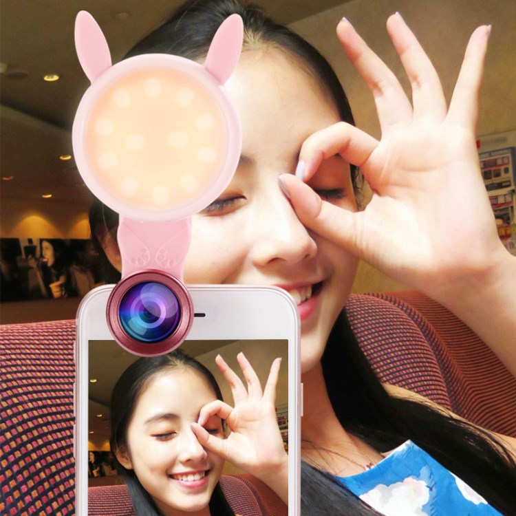 手机补光灯 镜头led自拍灯神器 抖音直播广角usb充电闪光灯