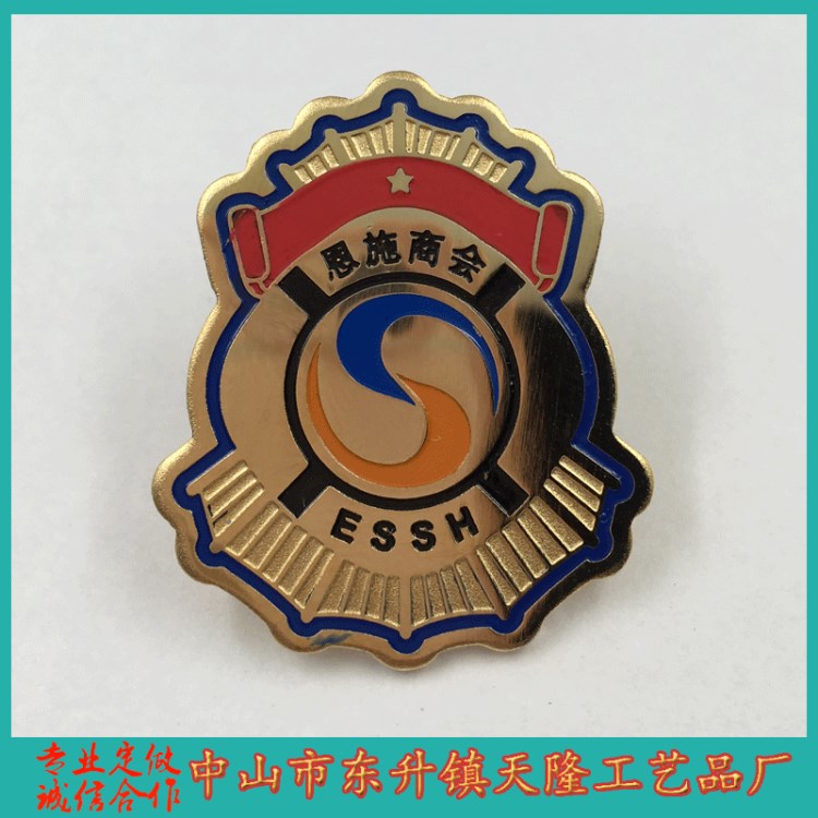 SGS廠家 金屬烤漆胸章  琺瑯徽章定做 運(yùn)動會金屬獎牌工藝品