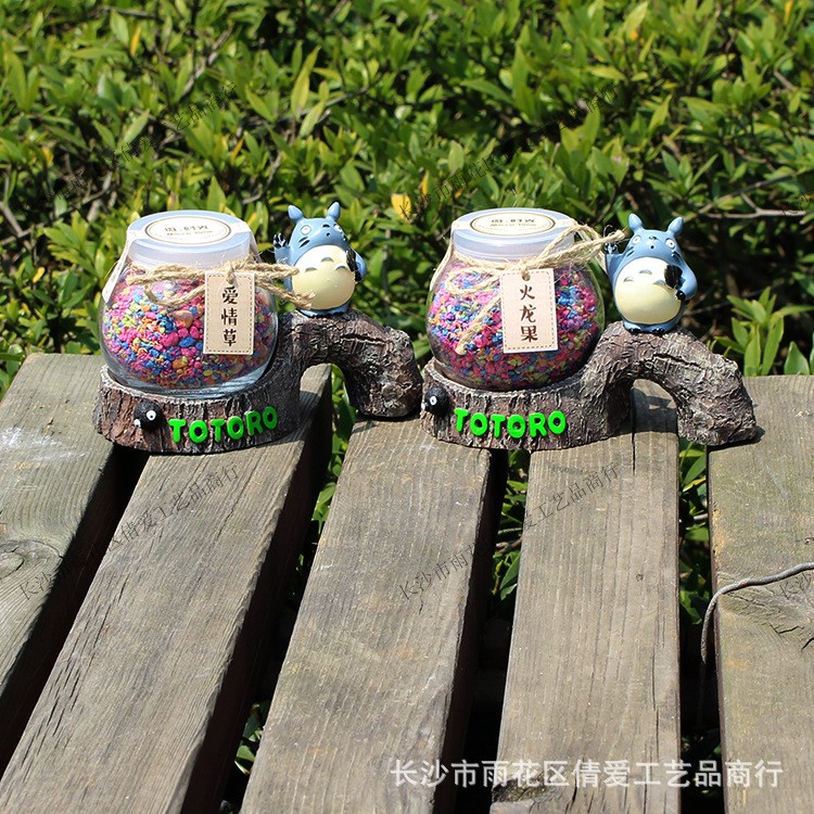 創意龍貓微時光 BB2338-5等風來紙培 樹脂擺件 學生禮品