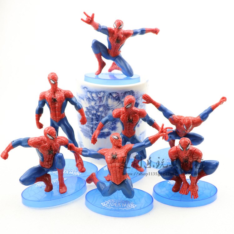 7款蜘蛛侠公仔SpiderMan超级英雄蛋糕装饰微景观人偶手办