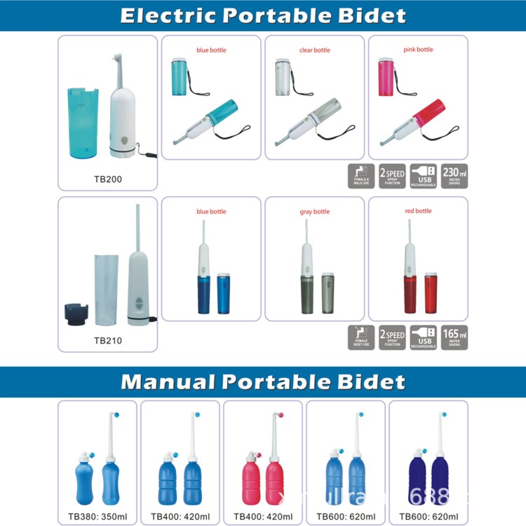 富霖 可攜帶電動(dòng)凈身器 電動(dòng)屁屁清潔器 便攜旅游婦洗潔身瓶 零賣