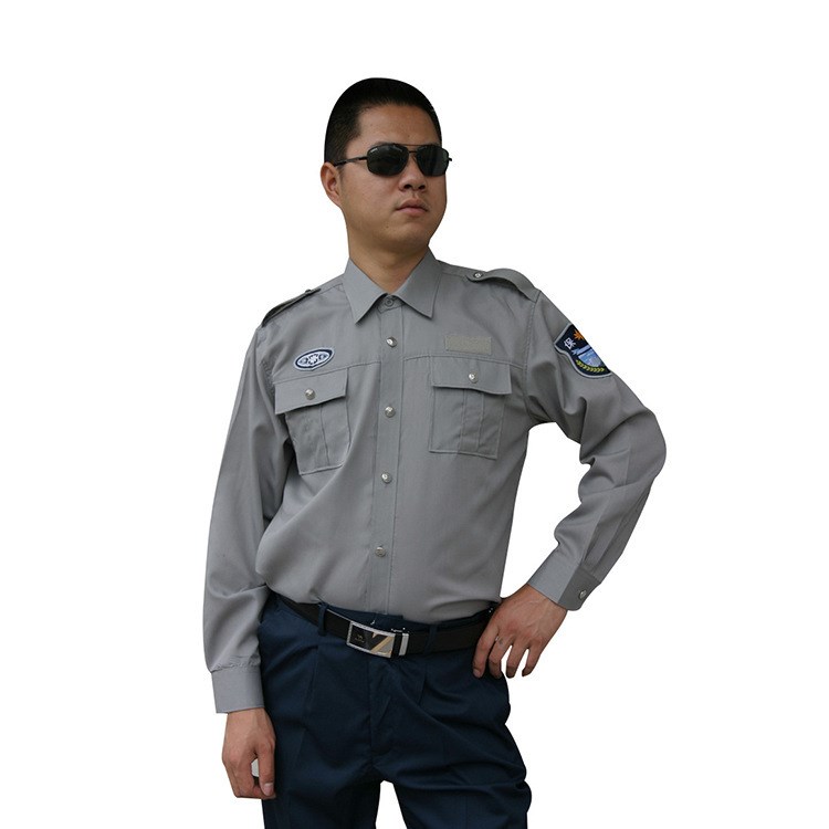 廠家直銷新式保安長袖襯衣酒店物業夏季制服海軍灰色保安服