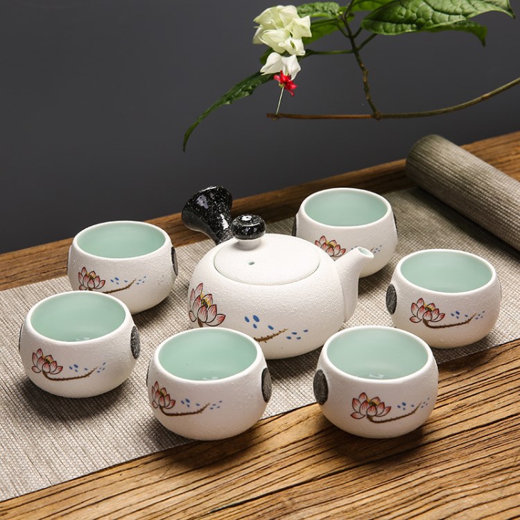 德化七頭雪花釉茶具套裝批發陶瓷功夫茶具禮品定做LOGO帶禮盒