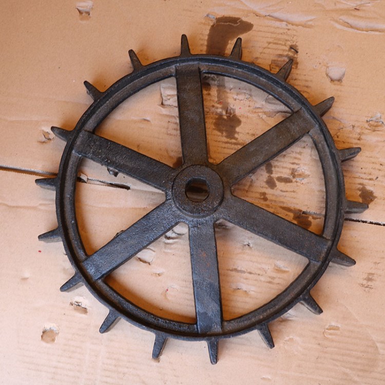 隆丰水田防滑微耕机铁轮定做小型旋耕机配件直径360铸铁行走铁轮