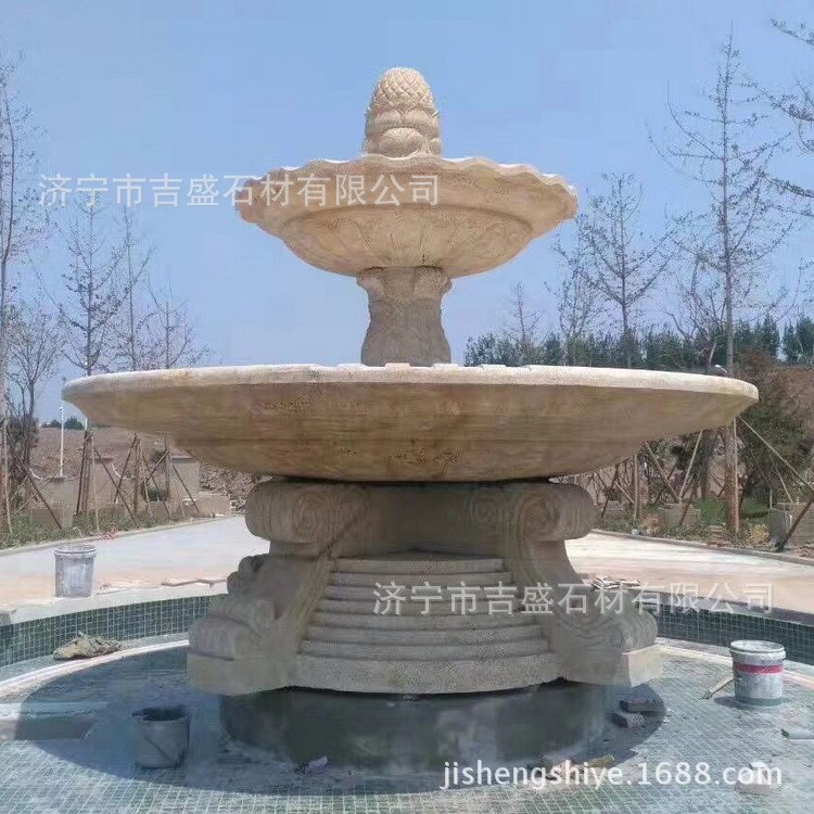 制作廣場 石雕噴泉花缽   小區(qū)景觀噴泉  石雕大理石噴泉