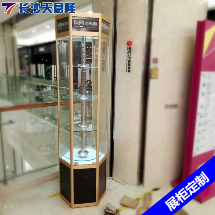 長沙武漢展柜六角鈦合金展柜旋轉展示柜手機展示柜湖南湖北廠批