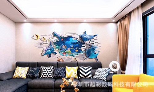 大型壁畫廣告制作設備 3D墻體彩繪3D背景墻打印機 壁畫打印噴繪機