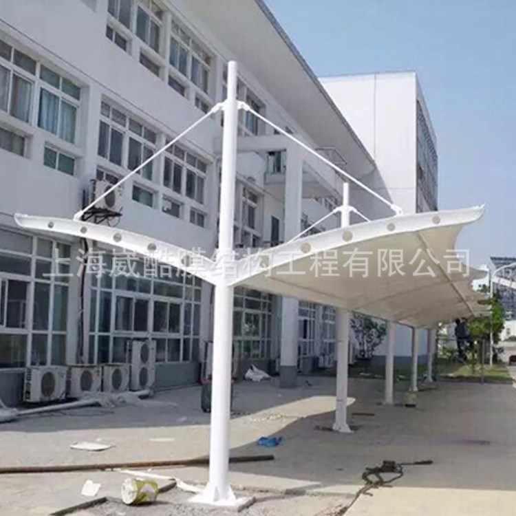 廠家定制安裝膜結構自行車停車棚 小區社區公共自行車雨篷搭建