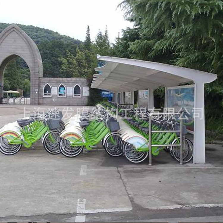 上海自行車棚廠家 安裝搭建小區(qū)自行車雨篷 膜結(jié)構(gòu)自行車停車棚