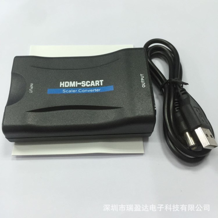 HDMI轉(zhuǎn)SCART HDMI轉(zhuǎn)掃把頭  SCART TO HDMI視頻轉(zhuǎn)換器