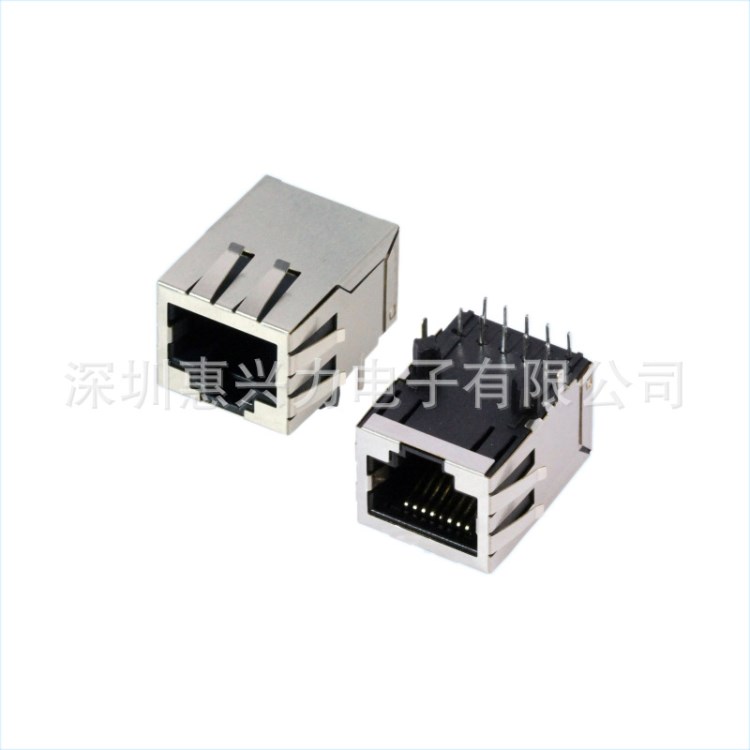 RJ45插座 1x1 無(wú)燈無(wú)彈，千兆濾波器，RJ45連接器