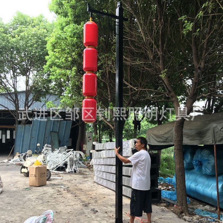 七星燈4米紅燈籠庭院燈 戶外仿古LED路燈小區園林燈別墅景觀燈