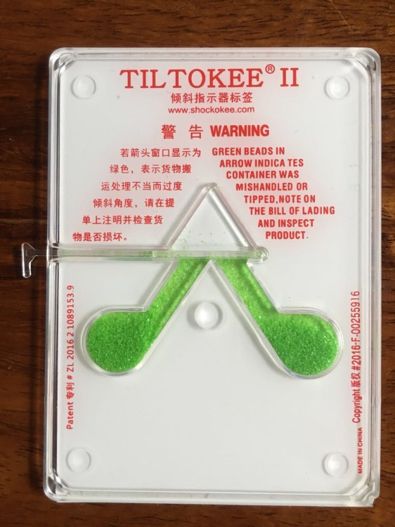 TILTOKEE 2 运输包装防倾倒人字贴防倾斜标签同比TIP TELL