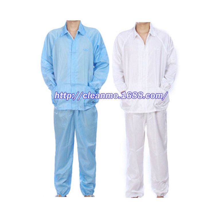 cleanmo廠家直銷(xiāo)防靜電服套裝 條紋實(shí)驗(yàn)室無(wú)塵凈化可洗滌透氣服