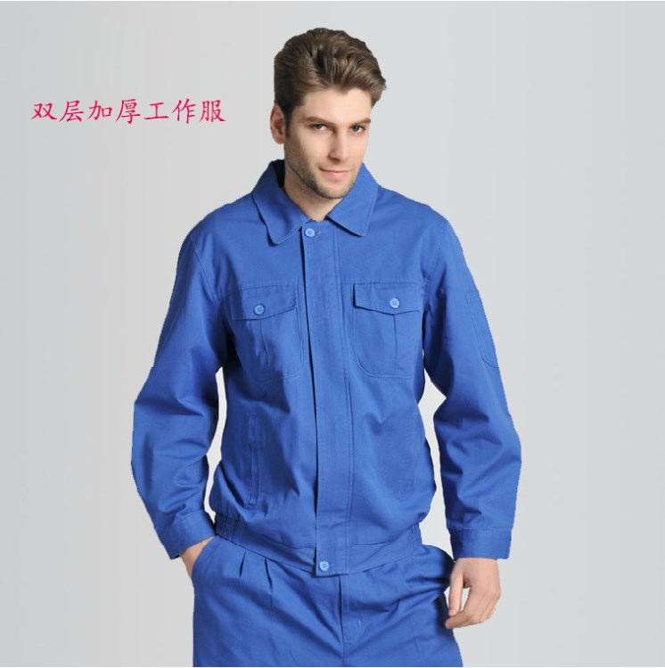 厂家生产加厚双层工作服套装工作装棉帆布工作服定制工程服