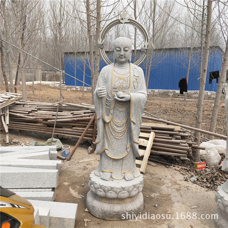 廠家直銷石雕大型佛像雕塑漢白玉地藏菩薩 寺廟觀音石像擺件