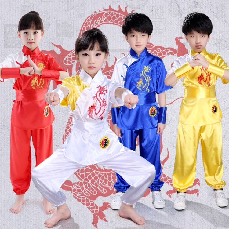 新款兒童武術(shù)服 男女童幼兒太極服武功服練功服 六一武術(shù)演出服裝