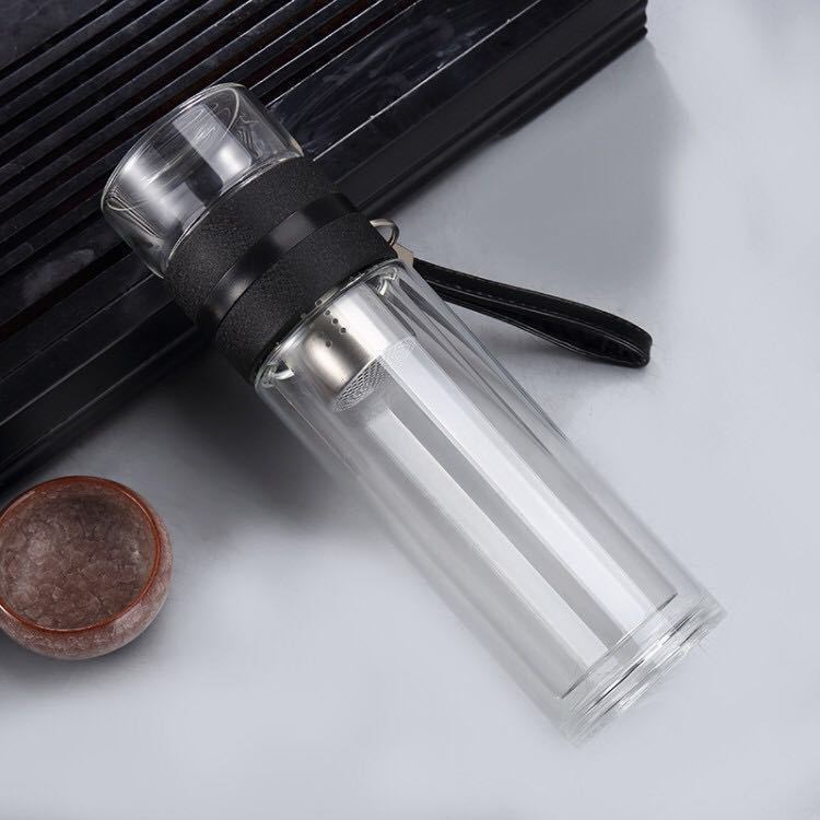 2018新款玻璃杯時尚創意雙層泡茶師玻璃杯戶外功夫茶水杯貨源批發