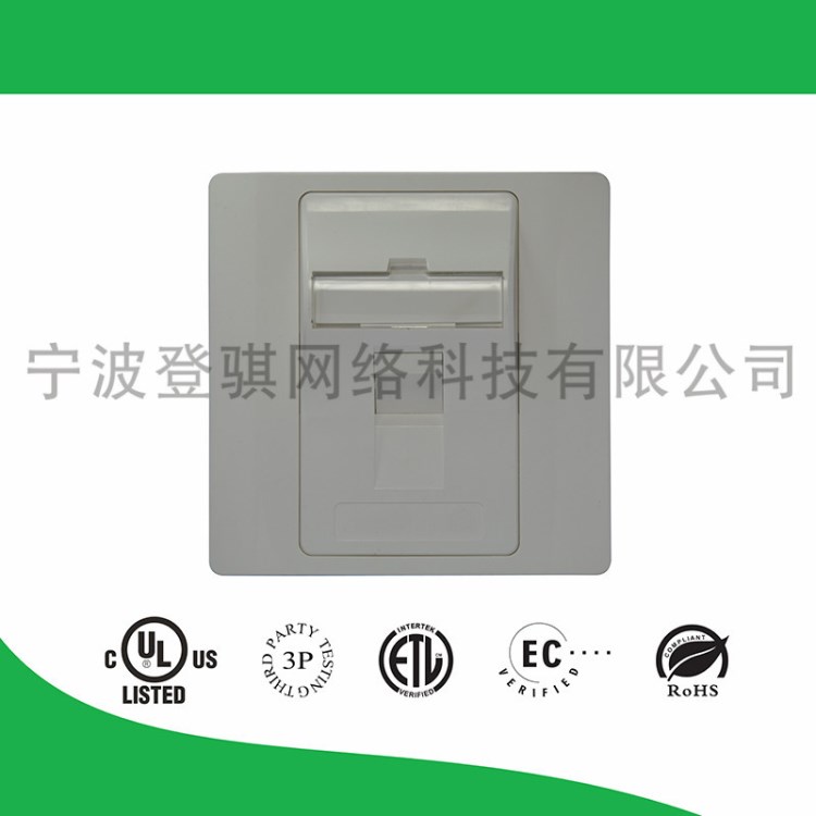 86型雙層斜口面板，帶彈簧門，含電腦電話紙片標識，1口/2口