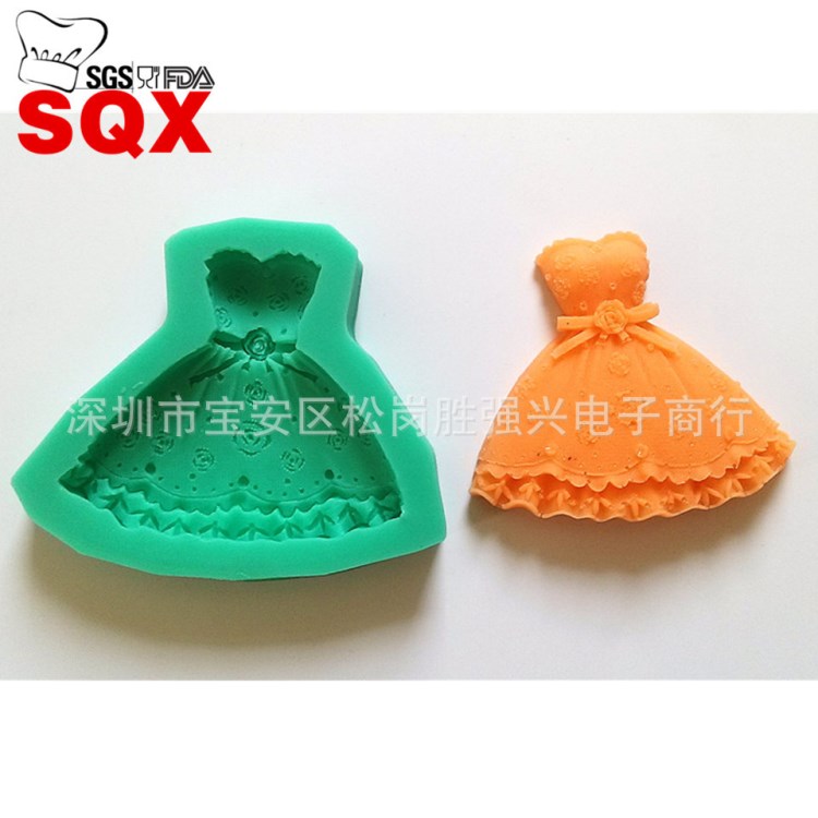 液態3D硅膠模具 單孔連衣裙翻糖工具 蛋糕裝飾模具 烘焙模SQ15213