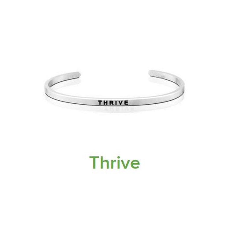 時(shí)尚不銹鋼刻字手鐲  THRIVE  Mantra Bracelets