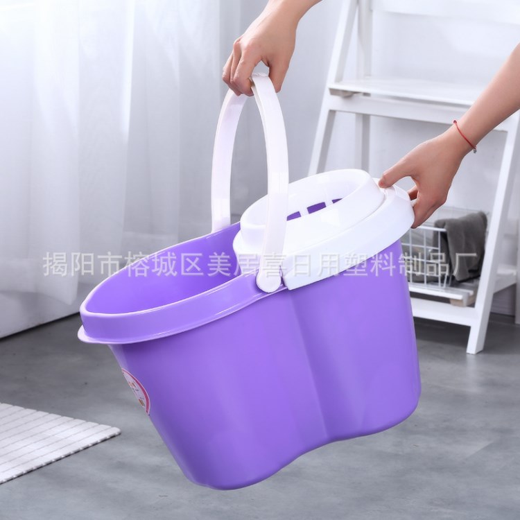 家用手動擠水桶手壓地拖桶拖地拖把桶塑料旋轉擰水單桶新款墩布桶