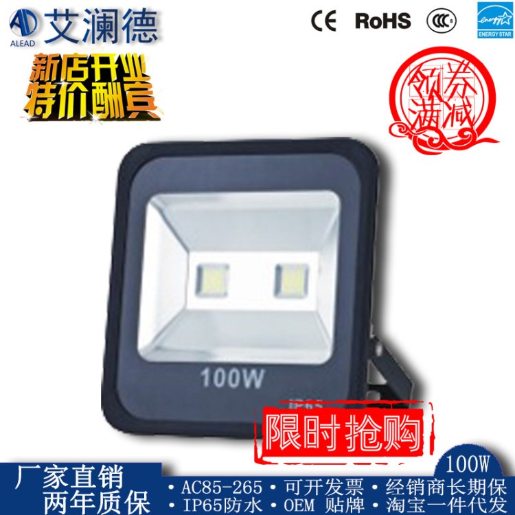 廠家直銷 LED泛光燈100W投光燈戶外防水景觀投射燈室外照明聚光燈