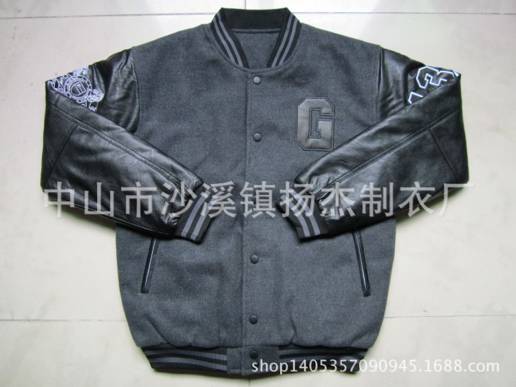 淘工厂订制PU棒球服 diy定做绣logo棒球球衣 班服卫衣外套定制