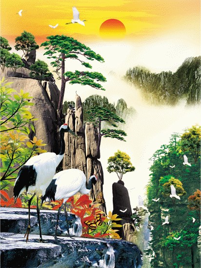 跑江湖擺地攤5D魔幻水晶畫 6D六維高清超立體PET動態(tài)畫 3D立體畫