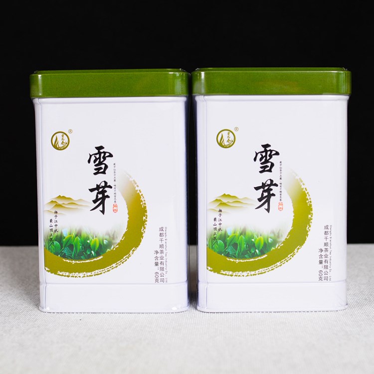 四川特產(chǎn) 蒙頂山綠茶 雪見春雪芽 烘青綠茶60g 聽買一發(fā)二