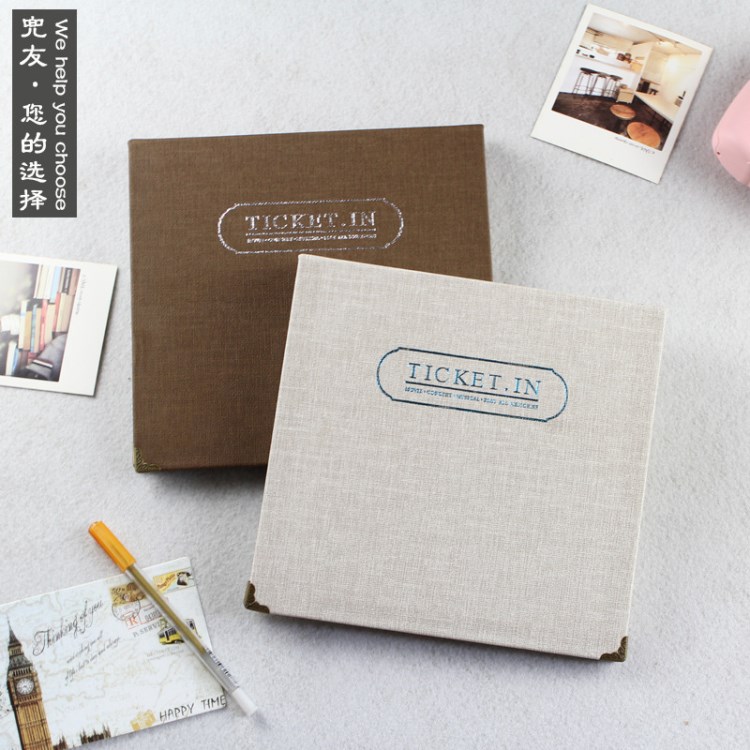 廠家批發(fā)TICKET票據(jù)收納本各種門票收據(jù)收藏冊(cè)手工紀(jì)念冊(cè)插頁(yè)定制