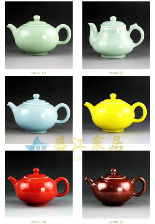 14CS43景德鎮(zhèn)陶瓷器高溫顏色釉茶壺單色茶具 廠家定制批發(fā)禮品瓷