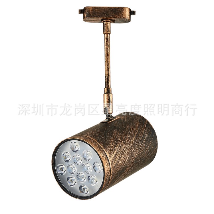 復古仿古led加長桿軌道燈吊裝吊長桿臂明裝射燈吸頂導軌燈服裝店