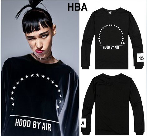 hba hood by air潮牌陳冠希惡搞t恤 男女款休閑情侶裝長(zhǎng)袖Tee棉