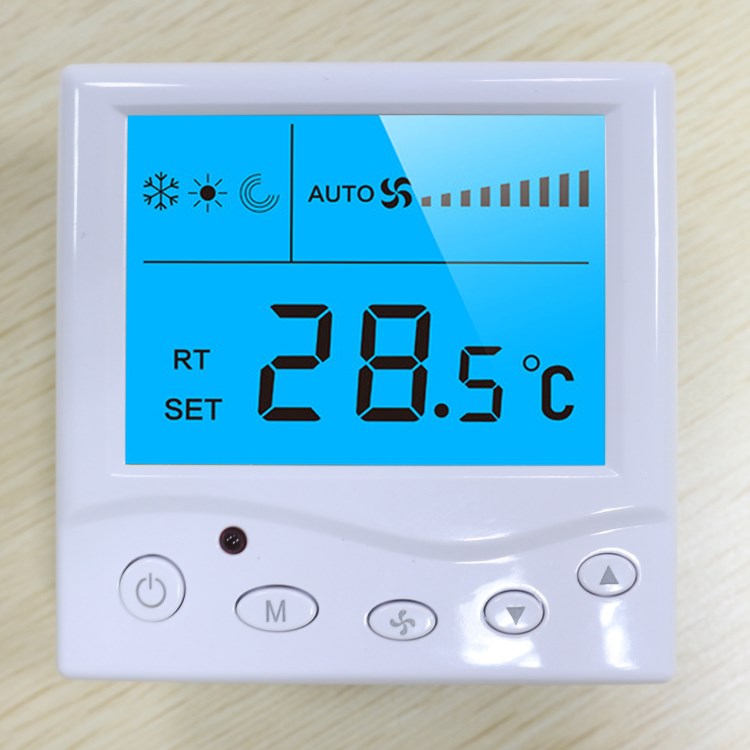 億凱液晶溫控器背光風機盤管三速自動調(diào)節(jié)控溫開關中央空調(diào)溫控器