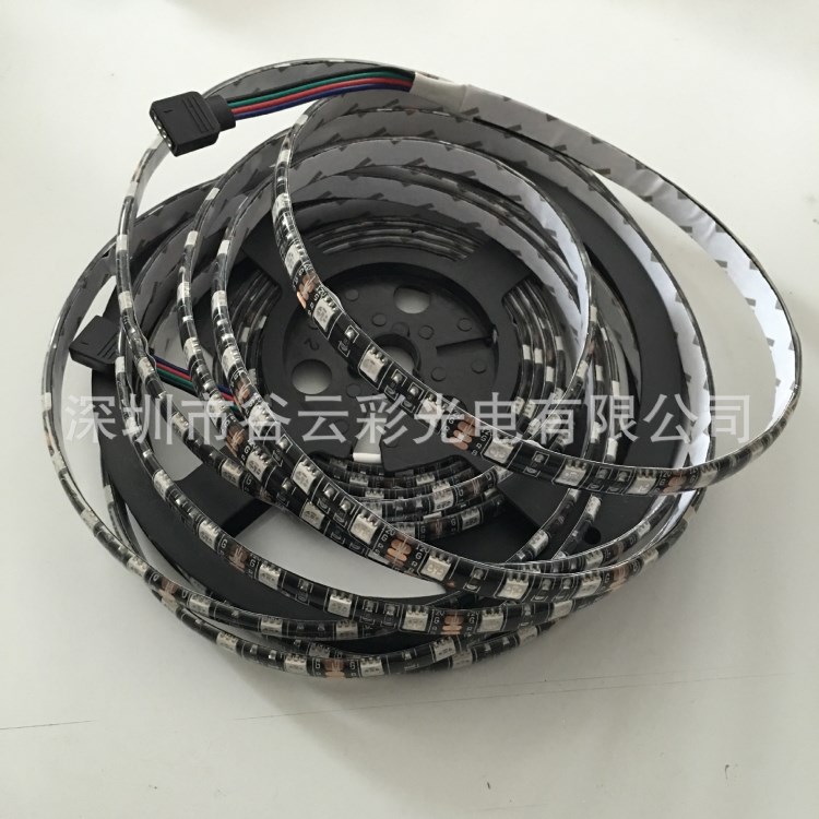 LED5050灯带黑板RGB 滴胶防水软灯条汽车七彩变色低压12V