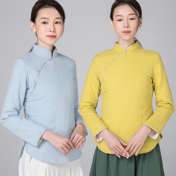 二喜茶服11517唐裝棉服復(fù)古短款 中式棉衣女外套民族風(fēng)女裝秋冬裝
