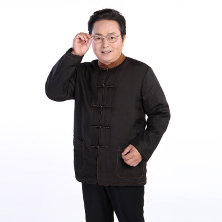 廠家供應 真絲香云紗男中式唐裝棉衣棉服 立領休閑唐裝6078