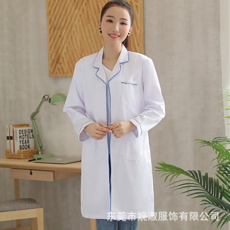 男女同款白大褂食品廠服醫(yī)師服長(zhǎng)袖衛(wèi)生護(hù)士工作服醫(yī)生春秋訂做制