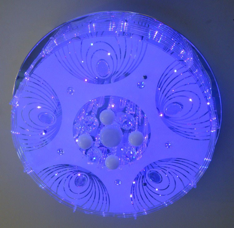 現代簡約LED水晶吸頂燈圓形客廳燈臥室書房餐廳燈具客廳裝修燈飾