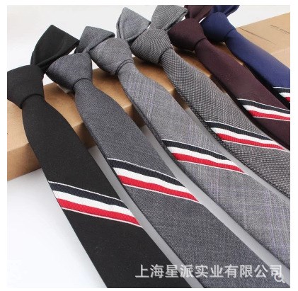 定制韓版5CM領帶帶公司logo來圖定制韓式職業領帶定做滌綸領帶