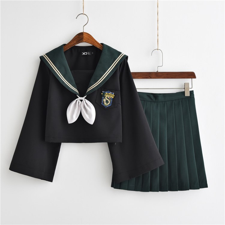 日系JK制服哈利波特魔法学院斯莱特林水手服学生校班服套装秋冬女