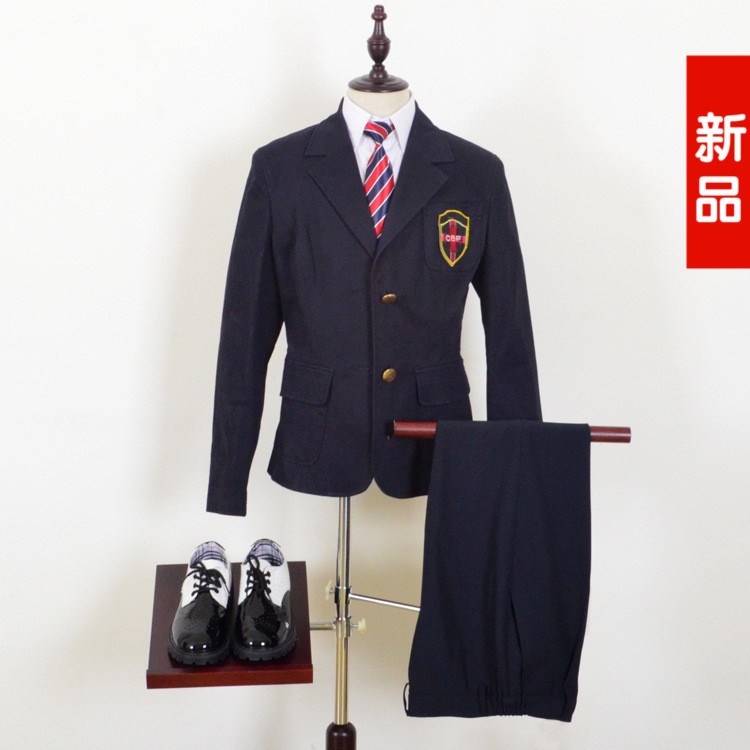 实拍2018春秋中小学生制服韩版儿童班服定制幼儿园园服两粒扣正装